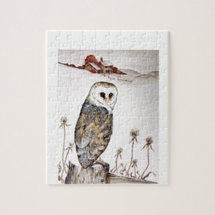 Barn Owl on the hunt Jigsaw Puzzle