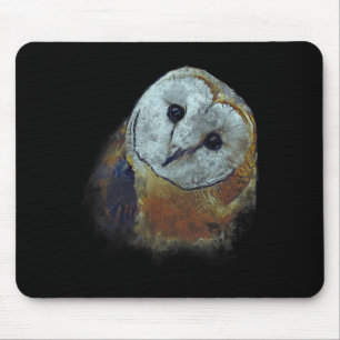 Barn Owl Painting Owl Art  Mouse Pad