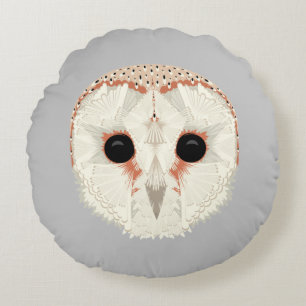 Barn Owl Round Throw Pillow