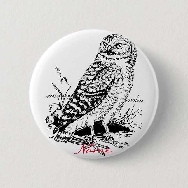 Barn Owl Thunder_Cove 2 Inch Round Button (Front)