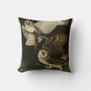 Barn Owl (Tyto alba) Audubon's Birds of America Throw Pillow