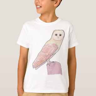 Barn Owl watercolor bird species bird art illustra T-Shirt