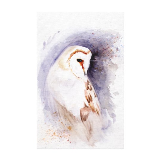 Barn Owl Watercolor Painting Canvas Print Zazzle Ca