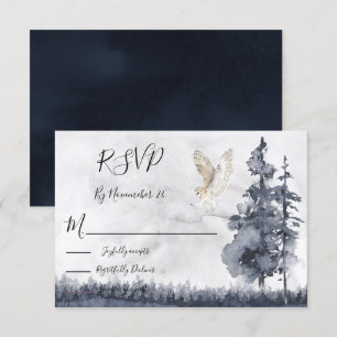 Barn Owl woodland forest Wedding response cards