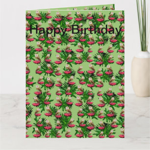Barn Owls And Lotus Flowers Jumbo Birthday Card, Card