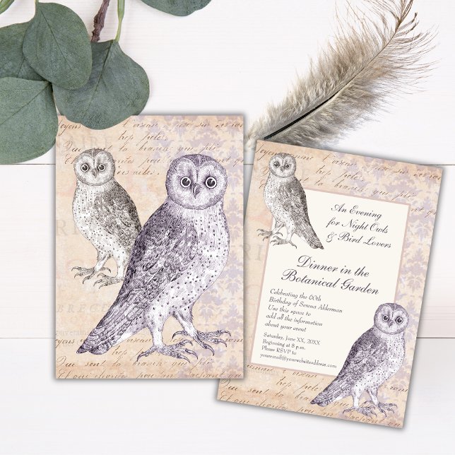 Barn Owls Invitation de fête d'anniversaire (Créateur téléchargé)