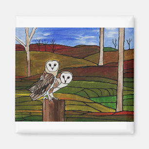 BARN OWLS MAGNET