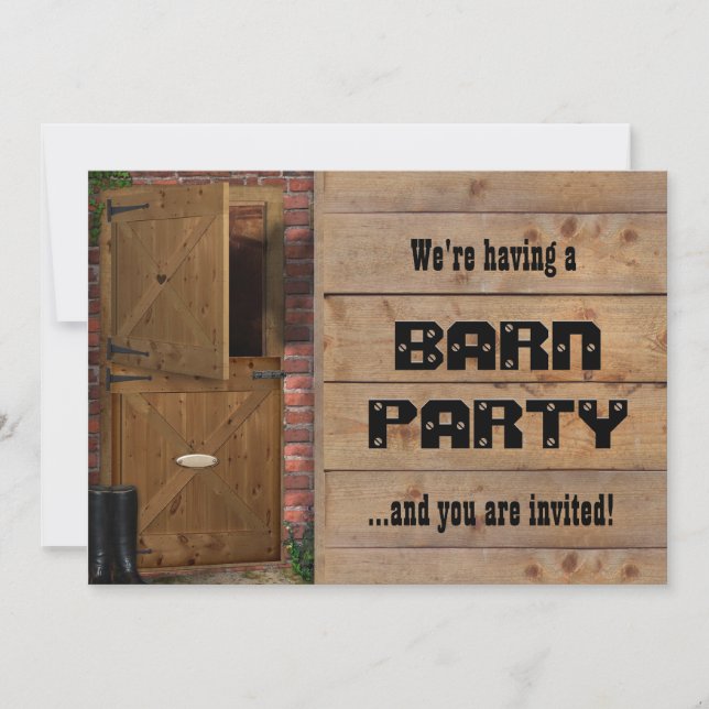 Barn Party Invitation (all text customizable) (Front)
