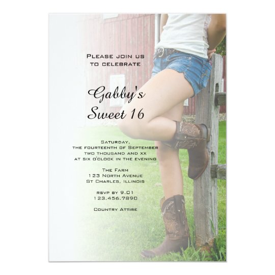Barn Party Sweet 16 Invitation