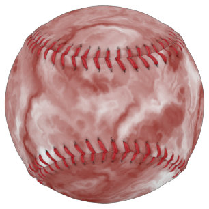 Barn Red and White Marble Pattern Softball