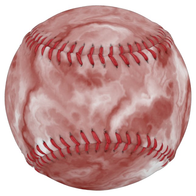 Barn Red and White Marble Pattern Softball (Front)