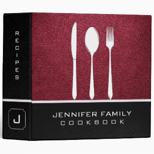 Barn red Leather Family Cooking Binder