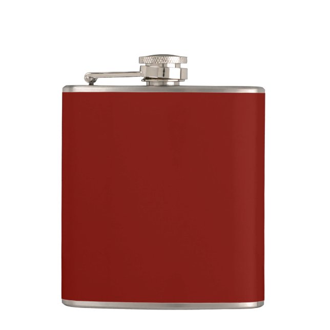 Barn Red (solid colour)  Hip Flask (Front)