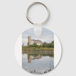 Barn Reeflected in the Water Keychain