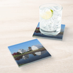 Barn Reflection photo Glass Coaster