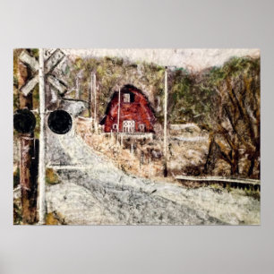 " Barn, Rogers, Ohio" - Patel on Rice Paper Poster