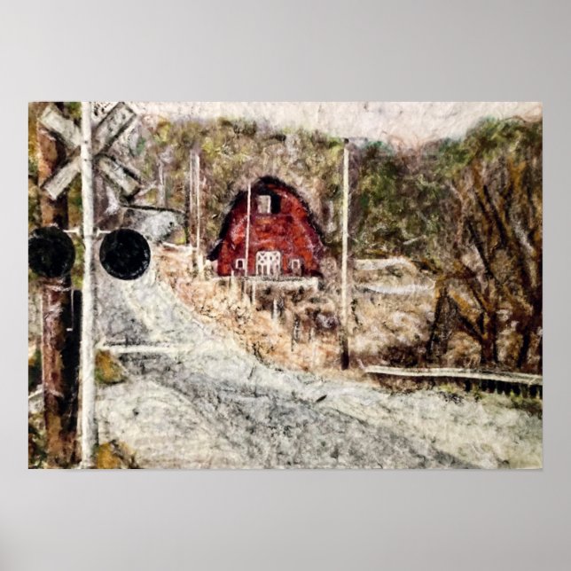 " Barn, Rogers, Ohio" - Patel on Rice Paper Poster (Front)