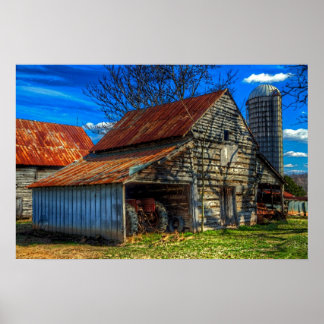 Barn Rural Farm Life Scene Poster Print