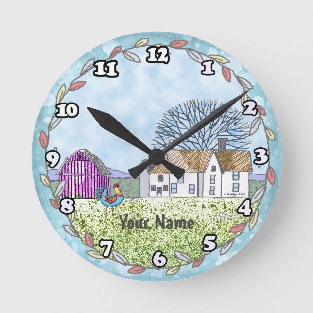 Barn Scene Round Clock (Front)
