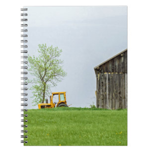 Barn Scene With Tractor Notebook