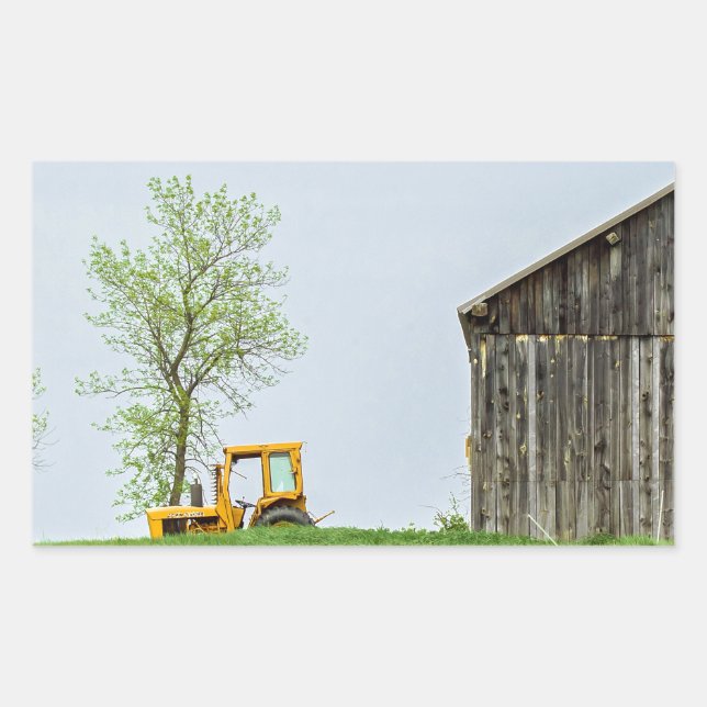 Barn Scene With Tractor Sticker (Front)