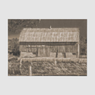 Barn Sepia Brown Vintage Country Rustic Farm Tissue Paper