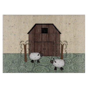 Barn Sheep Cutting Board