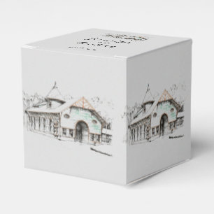 Barn Sketch Wedding Favour Box