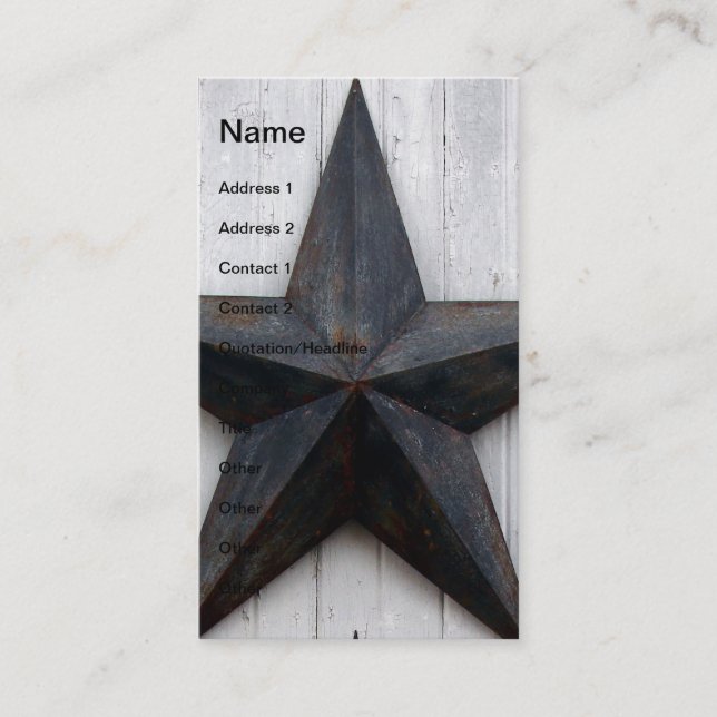 Barn Star Business Card (Front)