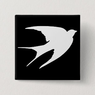 Barn Swallow 2 Inch Square Button