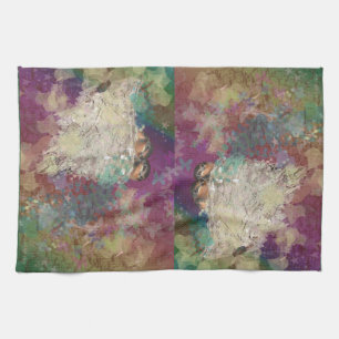 Barn Swallow Fantasy 60's Two Birds in a Nest Kitchen Towel