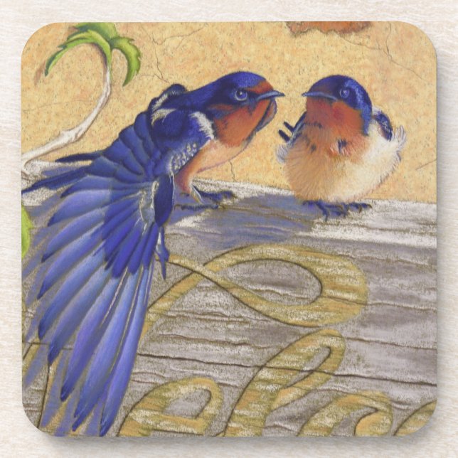 Barn Swallows, Bluebirds Coaster (Front)