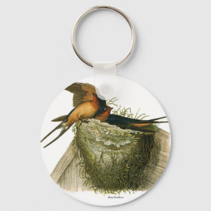 Barn Swallows Keychain