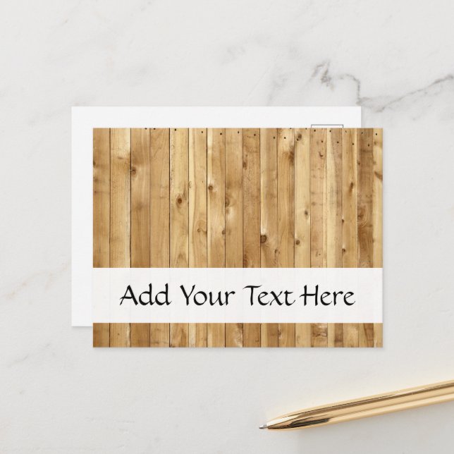 Barn Wall Made of Old Wooden Planks - Brown Postcard (Front/Back In Situ)