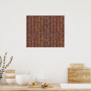 Barn Wall Made of Old Wooden Planks - Brown Poster