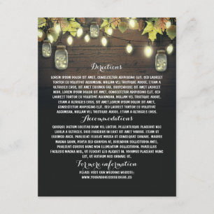 Barn Wedding Information Card with Mason Jars