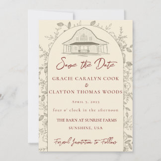 Barn Wedding Save The Dates Invitation