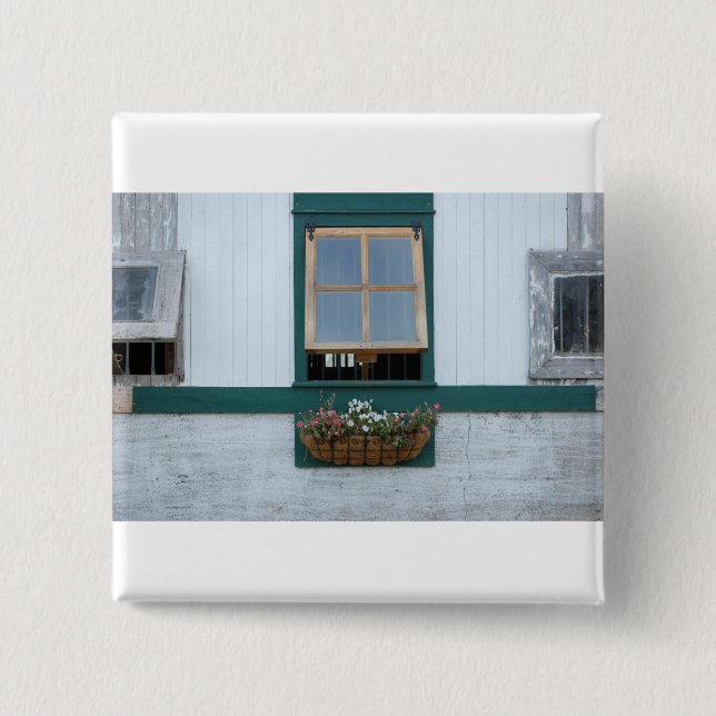 Barn-Window 2 Inch Square Button (Front)