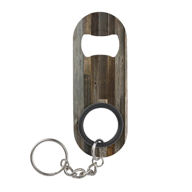 Barn Wood Bottle Opener Keychain Keychain Bottle Opener (Front)