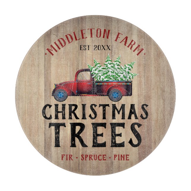 Barn Wood - Christmas Trees Cutting Board (Front)