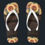 Barn Wood Country Rustic Mason Jar Sunflower Flip Flops<br><div class="desc">Barn Wood Country Rustic Mason Jar Sunflower Flip Flops - decorated with a rustic barn wood background and sunflowers. Use for bridal shower gifts,  Christmas gifts and more.</div>