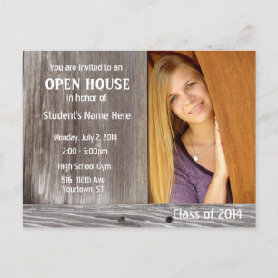 Barn Wood Open House Invitation Carte postale