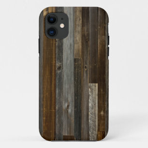 Barn wood Rustic Brown and Grey iPhone 11 Case