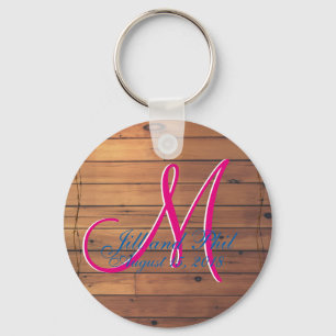 Barn  Wood Rustic Wall 3d Monogram Keychain