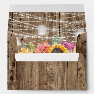 Barn Wood Sunflower Bridal Shower Envelope