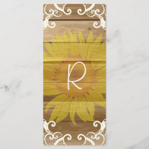 Barn Wood Sunflowers and Vintage Lace Rack Card