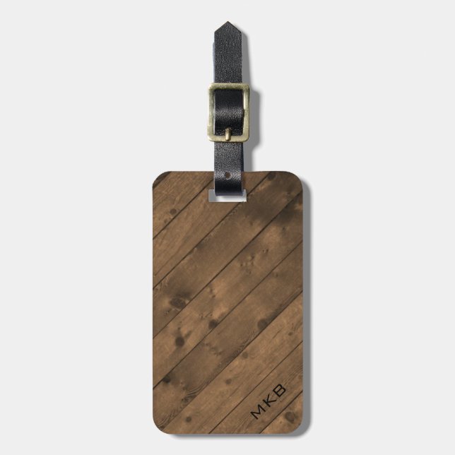 Barn Wood Tag w/ leather strap (Front Vertical)