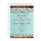 Barn Wood Vintage Paper Teal Wedding Invitations