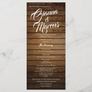 Barn Wood Wedding Program