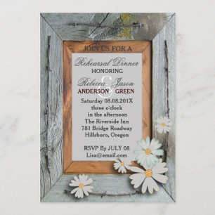 barn wood western country wedding rehearsal dinner invitation